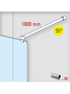 Duschwand-Stabilisationsset, Wandanschluss 90°,Ø 19 m, L 1000 mm