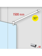 Duschwand-Stabilisationsset, Wandanschluss 90°,Ø 19 mm, L 1500 mm