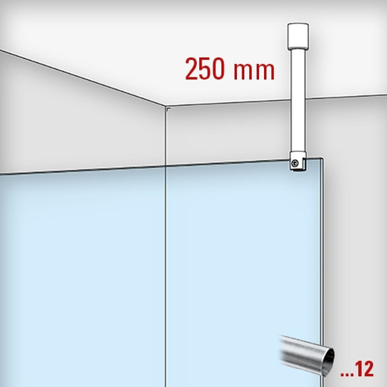 Duschwand-Stabilisationsset, Deckenmontage,Ø 19 mm, L 250 mm