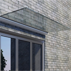 Glas-Vordach für Glas 17,52 mm VSG, silber eloxiert...