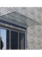 Glas-Vordach für Glas 17,52 mm VSG, silber eloxiert Breite: 1,75 m AKTIONS-SET