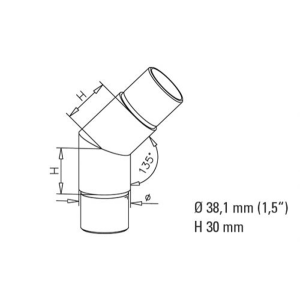 Rohrverbinder variabel für Rohr Ø 38,1 mm