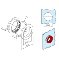 Offene Griffmuschel für Glastür für Glasstärke 8 - 12 mm