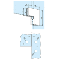 Glas-Schwingtür-Winkelverbinder, Glas-Glas-Montage für Glasstärke 10 - 12 mm
