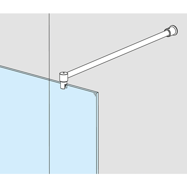 Duschwand-Stabilisationsset, Wandanschluss 90°, Ø 19 mm, L 1250 mm