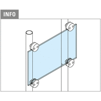 Glasklemme Flach- und Rohrmontage für Glasstärke 8 mm