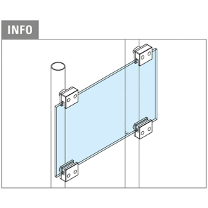 Glasklemme Flach- und Rohrmontage für Glasstärke 12 mm