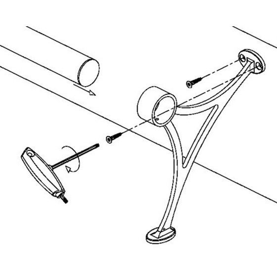 Fußlaufstütze für Rohr Ø 38,1 mm