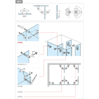 Glasverbinder-Set variabel, V2A Glas/Glas/Glas-Montage für Glasstärke 10 - 12 mm