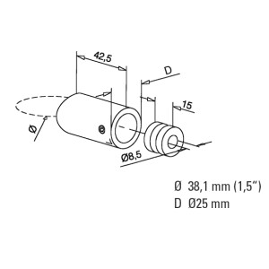 Abstandhalter flach für Rohr Ø 38,1 mm (1,5...