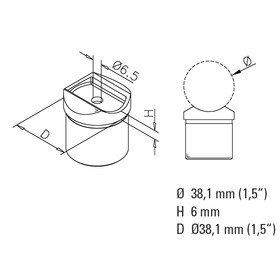 Rohradapter für Rohr 38,1 mm (1,5 inch)
