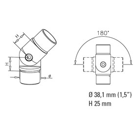 Rohrverbinder variabel für Rohr Ø 38,1 mm (1,5 inch)