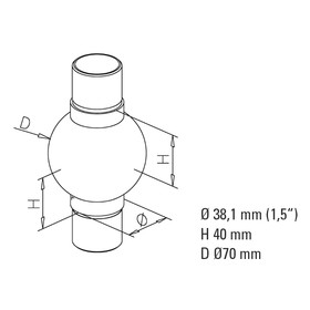 Kugelrohrverbinder 180°, Ø 38,1 mm (1,5 inch)