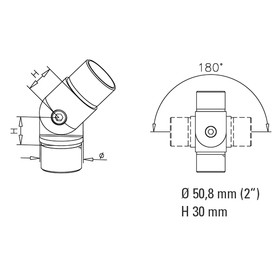 Rohrverbinder variabel für Rohr Ø 50,8 mm