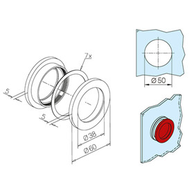 Griffmuschel für Glastür für Glasstärke 8-12 mm Chrom-Design