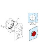 Griffmuschel für Glastür für Glasstärke 8-12 mm Chrom-Design